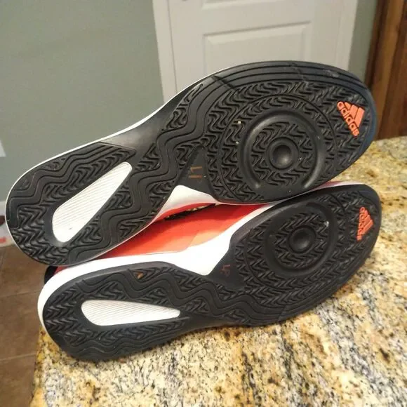 Rare 2014 Adidas Mens Basketball Shoes Sneakers Orange Black Lace Up S84205 14.5